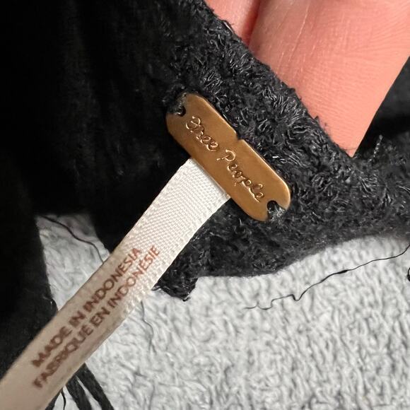 Free People Shirt Womens Large Tunic Thermal Black - Picture 7 of 8